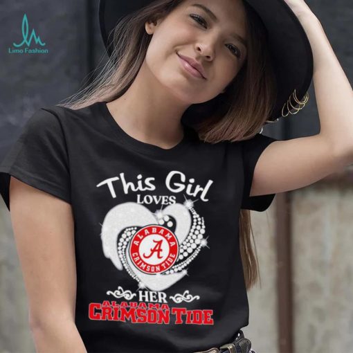 Alabama Crimson Tide this girl loves her Crimson Tide heart sport circle logo shirt