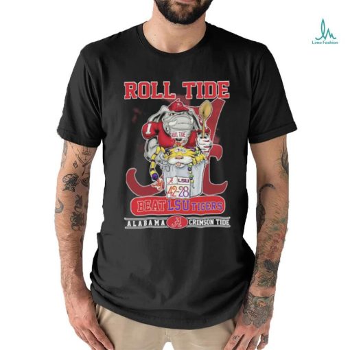 Alabama Defeat Lsu Tiger Mascot Roll Tide Beat Lsu Tigers 42 28 Alabama Crimson Tide T shirt