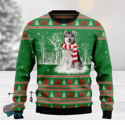 Alaskan Malamute Winter Tree Ugly Christmas Sweaters Special Gift For Men And Women