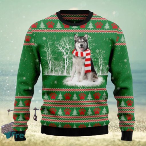 Alaskan Malamute Winter Tree Ugly Christmas Sweaters Special Gift For Men And Women