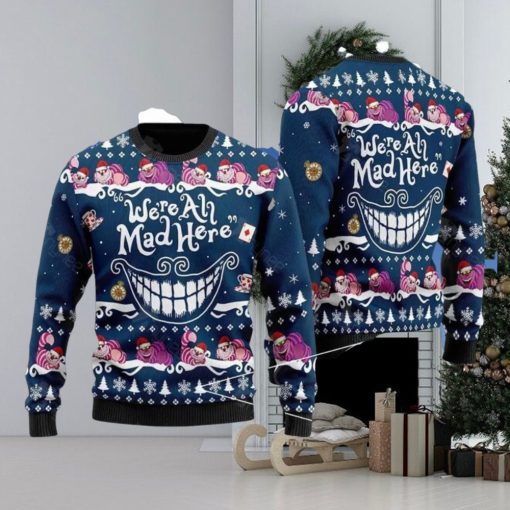 Alice In Wonderland Ugly Christmas Sweater Gift For Men And Women Cheshire Cat Smile