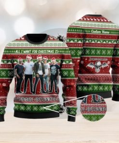 All I Want For Christmas Is Avenged Sevenfold Custom Name Ugly Christmas 3D Sweater