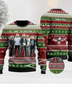 All I Want For Christmas Is Avenged Sevenfold Custom Name Ugly Christmas 3D Sweater