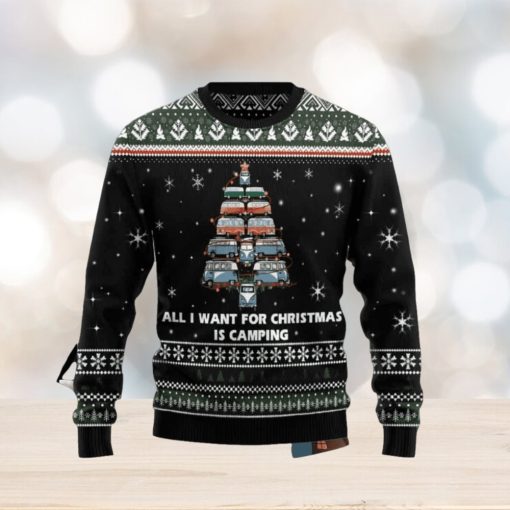 All I Want For Christmas Is Camping Ugly Christmas Sweater