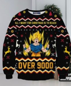 All I Want For Christmas Is To Reach Over 9000 Goku Ugly Christmas Sweaters