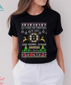 All I Want For Christmas Is You Boston Bruins Ice Hockey Ugly Christmas 2023 T shirt