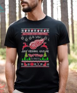 All I Want For Christmas Is You Detroit Red Wings Ice Hockey Ugly Christmas 2023 Sweatshirt