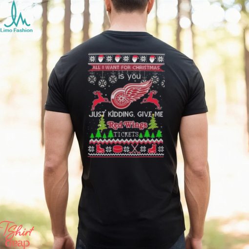 All I Want For Christmas Is You Detroit Red Wings Ice Hockey Ugly Christmas 2023 T shirt
