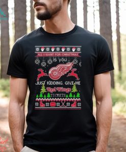 All I Want For Christmas Is You Detroit Red Wings Ice Hockey Ugly Christmas 2023 T shirt