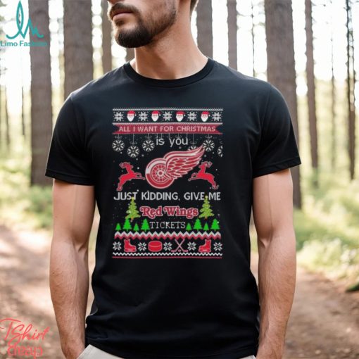 All I Want For Christmas Is You Detroit Red Wings Ice Hockey Ugly Christmas 2023 T shirt