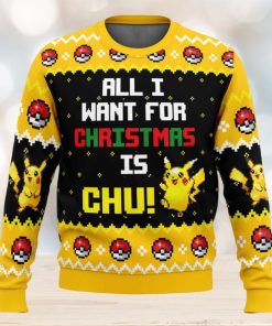 All I Want Picachu Pokemon Ugly Christmas Sweater