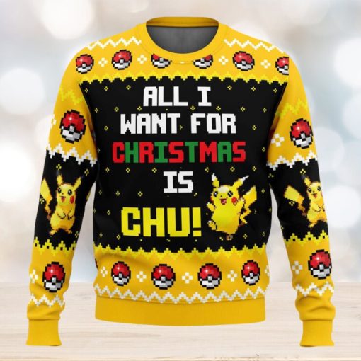 All I Want Picachu Pokemon Ugly Christmas Sweater