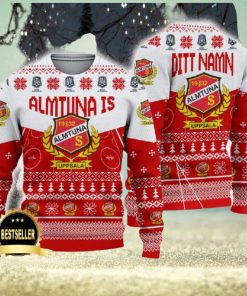 Almtuna IS Ugly Christmas Sweater Logo Custom Name Gift Fans