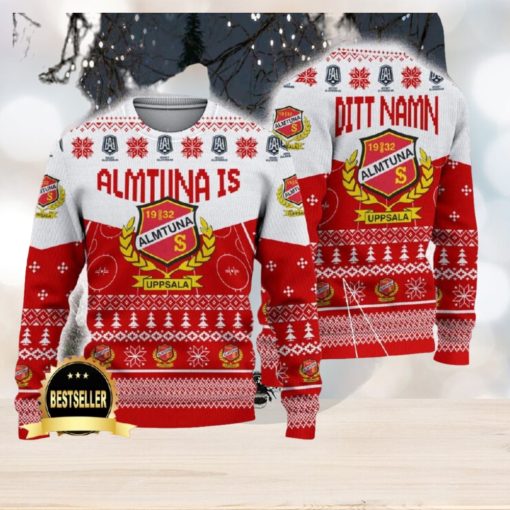 Almtuna IS Ugly Christmas Sweater Logo Custom Name Gift Fans