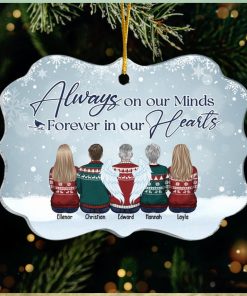 Although You Can’t See Us, We’re Always With You   Memorial Personalized Custom Ornament   Acrylic Benelux Shaped   Christmas Sympathy Gift For Family Members