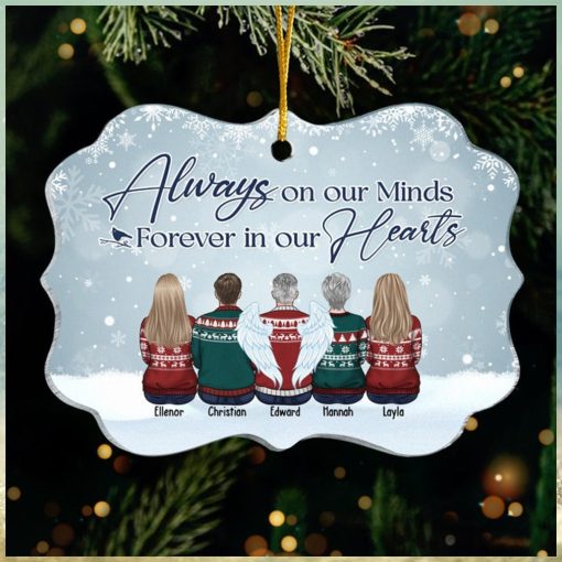 Although You Can’t See Us, We’re Always With You   Memorial Personalized Custom Ornament   Acrylic Benelux Shaped   Christmas Sympathy Gift For Family Members