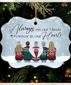 Although You Can’t See Us, We’re Always With You   Memorial Personalized Custom Ornament   Acrylic Benelux Shaped   Christmas Sympathy Gift For Family Members