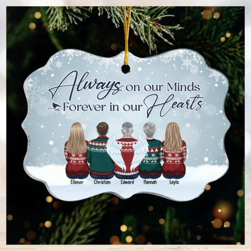 Although You Can’t See Us, We’re Always With You   Memorial Personalized Custom Ornament   Acrylic Benelux Shaped   Christmas Sympathy Gift For Family Members