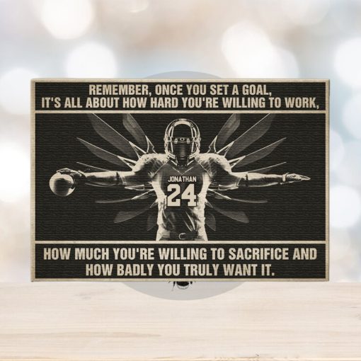 American Football Once You Set A Golf It’s All About How Hard You’re Willing To Work Personalized Wall Art Poster