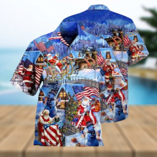 American Patriot Santa Hawaiian Shirt, Santa Claus Shirt