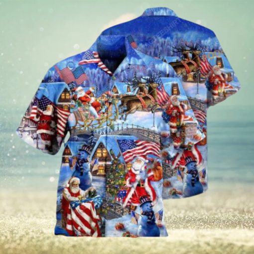 American Patriot Santa Hawaiian Shirt, Santa Claus Shirt