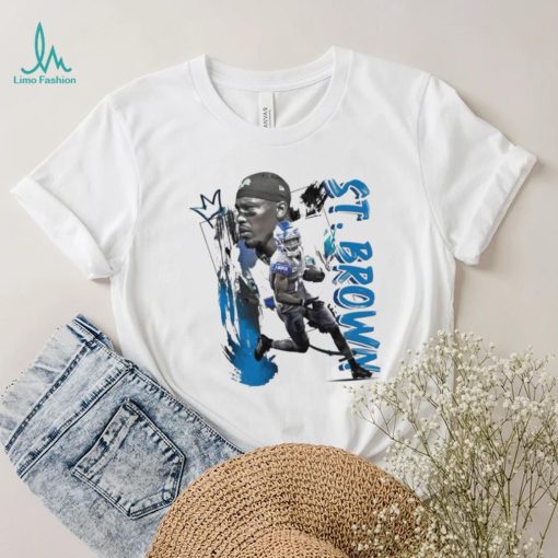 Amon Ra St. Brown number 14 Detroit Lions football player pose gift shirt