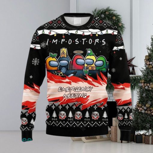 Among Us Imposter Meeting Ugly Christmas Sweater Gift For Men And Women