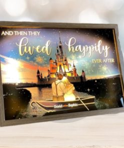 And They Lived Happily Ever After Personalized Light Picture Frame, Gifts For Couple