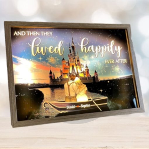 And They Lived Happily Ever After Personalized Light Picture Frame, Gifts For Couple