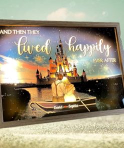And They Lived Happily Ever After Personalized Light Picture Frame, Gifts For Couple