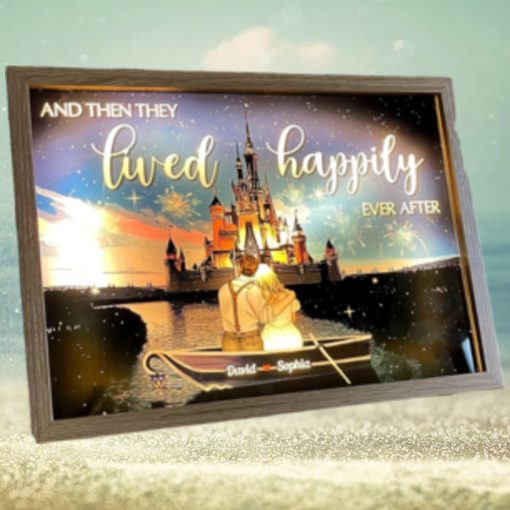 And They Lived Happily Ever After Personalized Light Picture Frame, Gifts For Couple