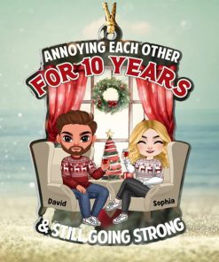 Anniversary Couple Cheering TT Personalized Ornament, Christmas Gifts For Couple