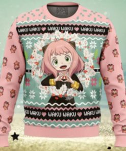 Anya Forger Waku Waku Spy X Family Ugly Christmas Sweater