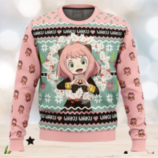 Anya Forger Waku Waku Spy X Family Ugly Christmas Sweater