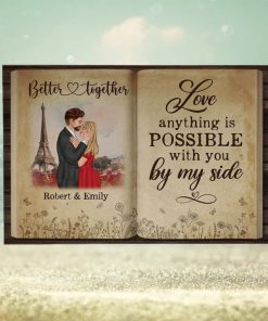 Anything Is Possible With You By My Side Personalized Couple Canvas Print