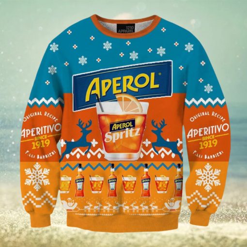 Aperol Spritz Orange Fun Ugly Christmas Sweater, Gift for Christmas Holiday