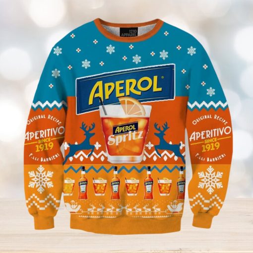 Aperol Spritz Orange Fun Ugly Christmas Sweater, Gift for Christmas Holiday