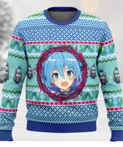 Aqua KonoSuba Sweater Xmas Funny All Over Print Gift For Fans Ugly Christmas