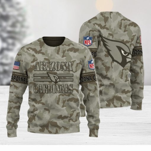 Arizona Cardinals NFL Camo 3D Sweater Veteran Gift Holidays Ugly For Christmas