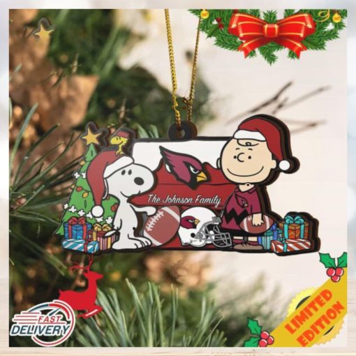 Arizona Cardinals Snoopy NFL Sport Ornament Custom Your Family Name