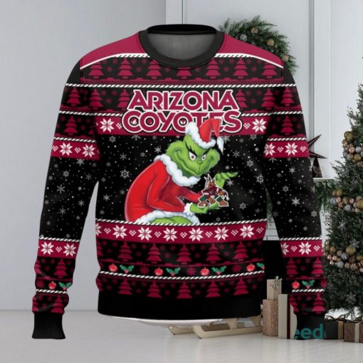 Arizona Coyotes Grinch AOP Ugly Christmas Sweater Christmas Gift For Men And Women