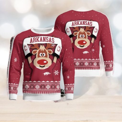 Arkansas Razorbacks Cute Reindeer Ugly Christmas Sweater Christmas Party Gift