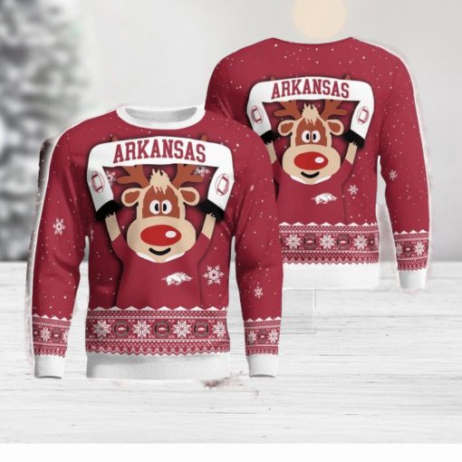 Arkansas Razorbacks Cute Reindeer Ugly Christmas Sweater Christmas Party Gift