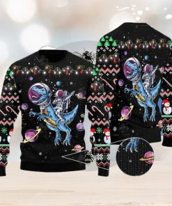 Astronauts Ride Rex In Space With The Planet Ugly Christmas Sweater Gift For Men And Women