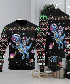 Astronauts Ride Rex In Space With The Planet Ugly Christmas Sweater Gift For Men And Women