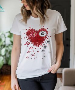 Atlanta Braves Green Bay Packers logo hearts sport gift shirt