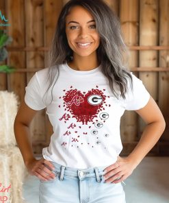 Atlanta Braves Green Bay Packers logo hearts sport gift shirt
