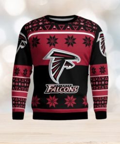 Atlanta Falcons Logo Big Snowflake Pattern Ugly Christmas Sweater