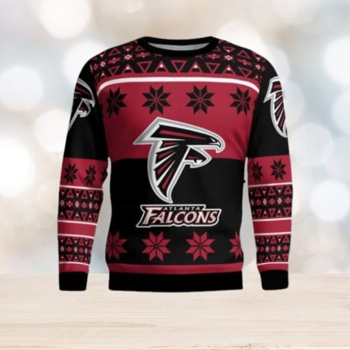 Atlanta Falcons Logo Big Snowflake Pattern Ugly Christmas Sweater