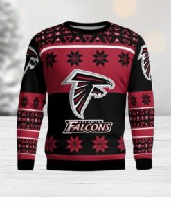 Atlanta Falcons Logo Big Snowflake Pattern Ugly Christmas Sweater